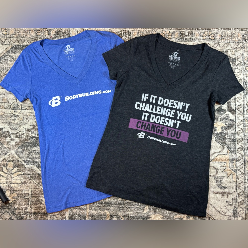 Bodybuilding.com Gym‎ Top T-Shirt Bundle (2) Women’s Size Medium